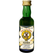 Gordon Clan Crest Miniature Whisky Collectable 5cl Bottle, Made in Scotland