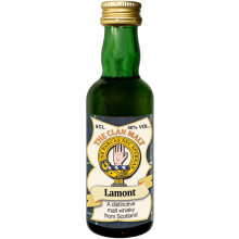 Lamont Clan Crest Miniature Whisky Collectable 5cl Bottle, Made in Scotland