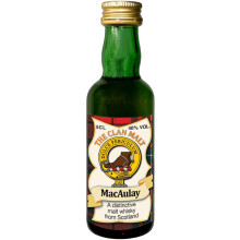 MacAulay Clan Crest Miniature Whisky Collectable 5cl Bottle, Made in Scotland