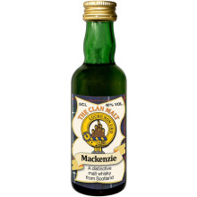 Mackenzie Clan Crest Miniature Whisky Collectable 5cl Bottle, Made in Scotland
