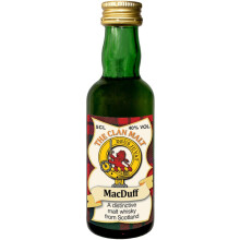 MacDuff Clan Crest Miniature Whisky Collectable 5cl Bottle, Made in Scotland