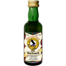 MacDonell Clan Crest Miniature Whisky Collectable 5cl Bottle, Made in Scotland