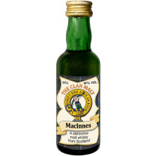 MacInnes Clan Crest Miniature Whisky Collectable 5cl Bottle, Made in Scotland