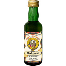 Mackinnon Clan Crest Miniature Whisky Collectable 5cl Bottle, Made in Scotland
