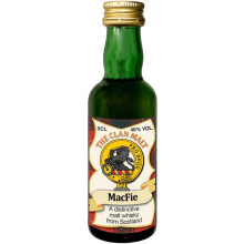 MacFie Clan Crest Miniature Whisky Collectable 5cl Bottle, Made in Scotland
