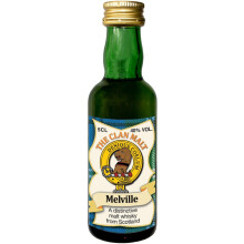 Melville Clan Crest Miniature Whisky Collectable 5cl Bottle, Made in Scotland