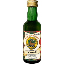 Maxwell Clan Crest Miniature Whisky Collectable 5cl Bottle, Made in Scotland