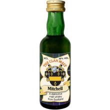 Mitchell Clan Crest Miniature Whisky Collectable 5cl Bottle, Made in Scotland