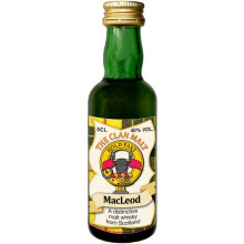 MacLeod Clan Crest Miniature Whisky Collectable 5cl Bottle, Made in Scotland