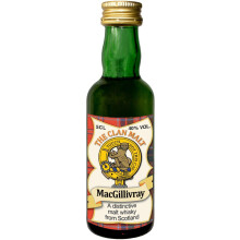MacGillivray Clan Crest Miniature Whisky Collectable 5cl Bottle, Made in Scotland