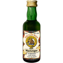 MacGregor Clan Crest Miniature Whisky Collectable 5cl Bottle, Made in Scotland