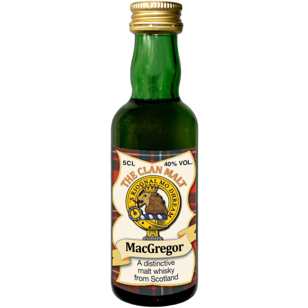 I Luv Ltd Macgregor Clan Crest Miniature Whisky Collectable 5Cl Bottle, Made In Scotland