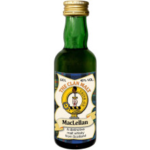 MacLellan Clan Crest Miniature Whisky Collectable 5cl Bottle, Made in Scotland