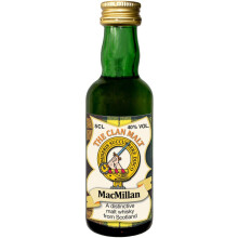 MacMillan Clan Crest Miniature Whisky Collectable 5cl Bottle, Made in Scotland