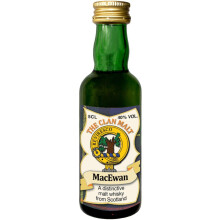 MacEwan Clan Crest Miniature Whisky Collectable 5cl Bottle, Made in Scotland
