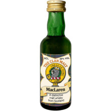 MacLaren Clan Crest Miniature Whisky Collectable 5cl Bottle, Made in Scotland