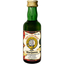 MacQueen Clan Crest Miniature Whisky Collectable 5cl Bottle, Made in Scotland