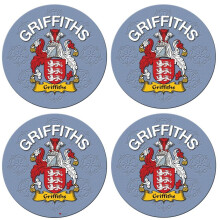 Round Coaster Griffiths English Family Surname Cork Backed Coasters Set of 4