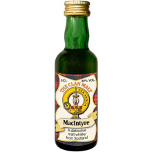 MacIntyre Clan Crest Miniature Whisky Collectable 5cl Bottle, Made in Scotland