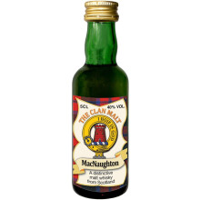 MacNaughton Clan Crest Miniature Whisky Collectable 5cl Bottle, Made in Scotland