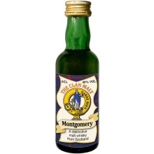 Montgomery Clan Crest Miniature Whisky Collectable 5cl Bottle, Made in Scotland