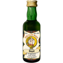 Boyd Clan Crest Miniature Whisky Collectable 5cl Bottle, Made in Scotland