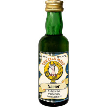 Napier Clan Crest Miniature Whisky Collectable 5cl Bottle, Made in Scotland