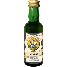 Murray Clan Crest Miniature Whisky Collectable 5cl Bottle, Made in Scotland