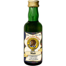 Muir Clan Crest Miniature Whisky Collectable 5cl Bottle, Made in Scotland
