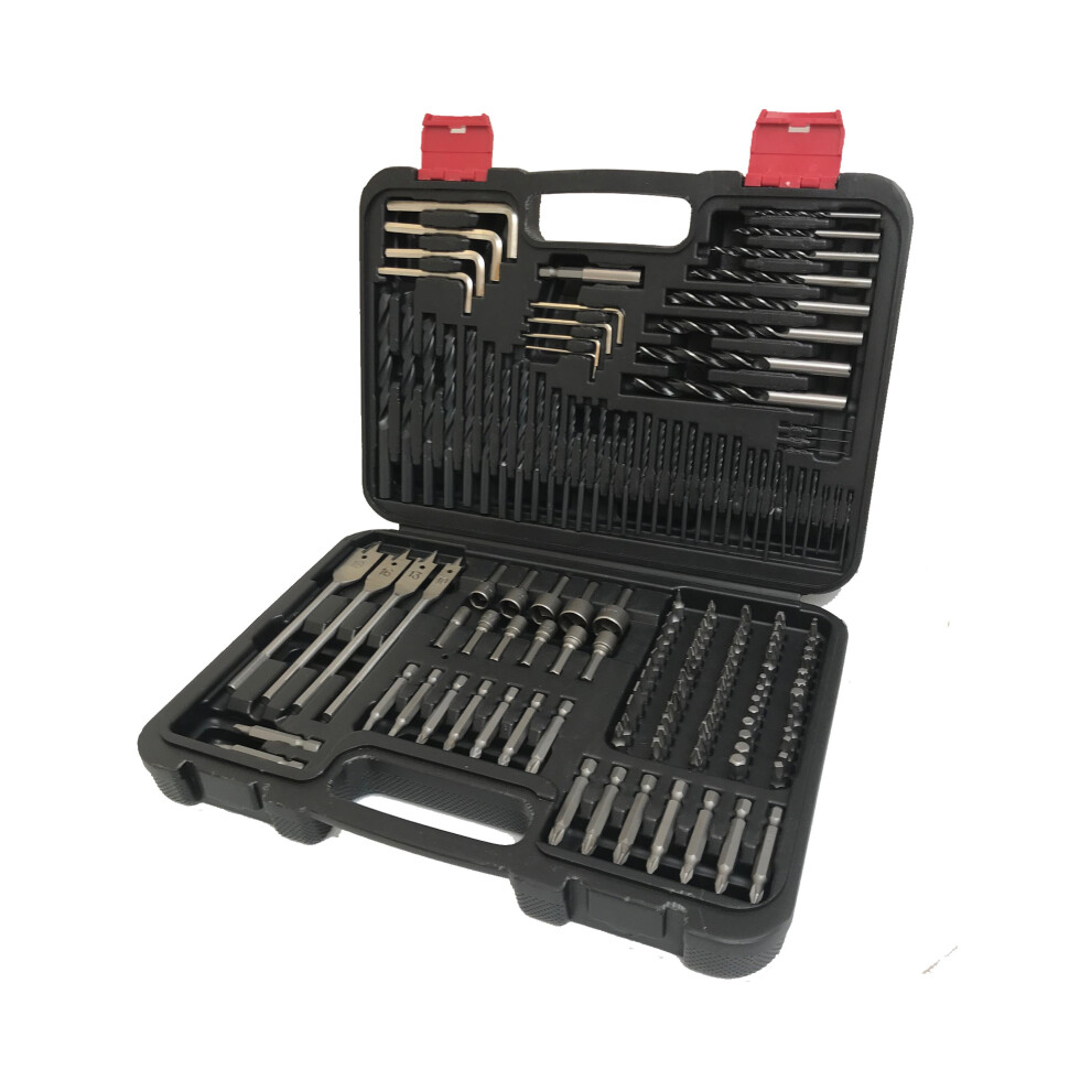 150 Piece Drill Bit Set HSS Masonry Wood Flat Pozi Bits