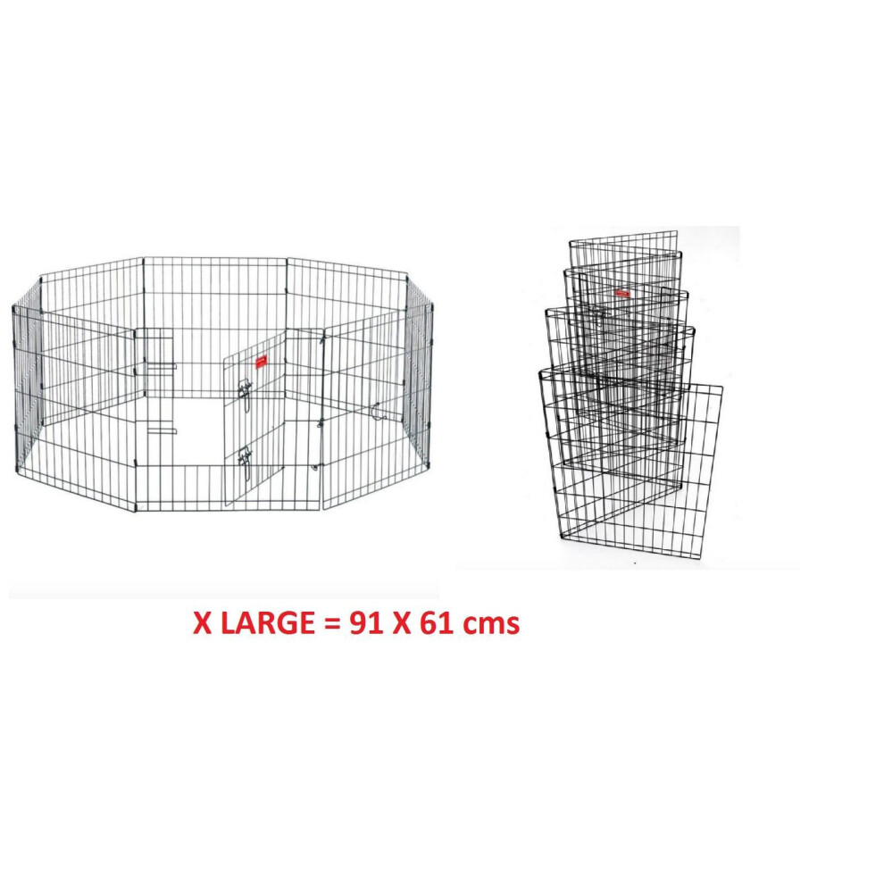 8 Panel Wire Metal Pet Dog Animal Exercise Playpen Fence Enclosure Cage X Large