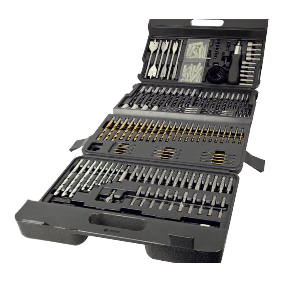 Lumberjack Tools 205 Piece Drill Bit Set Hss Masonry Metal Wood Flat Pozi