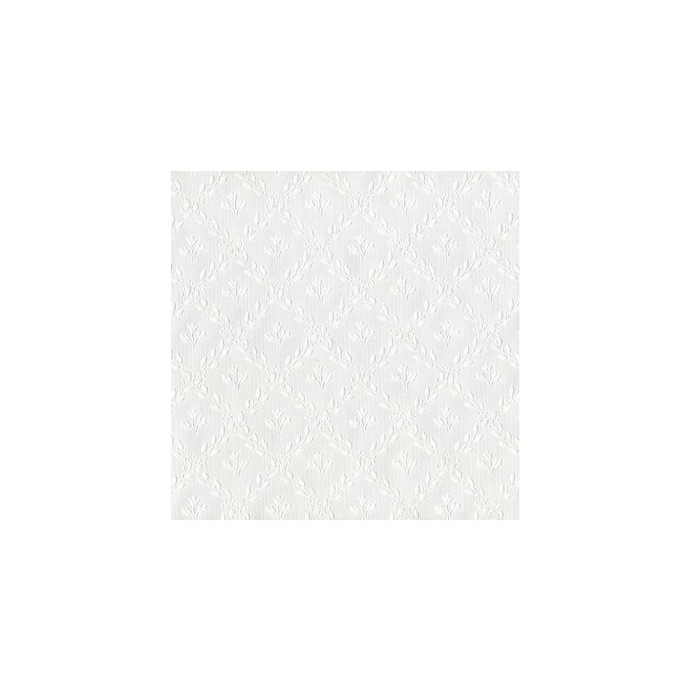 Brewster Rd393 Anaglypta Paintable Leaf Trellis With Flower Wallpaper 21-Inch By 396-Inch White 5010131356421