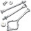 Crown Handle 3 Tier Silver Coloured Metal Cake Stand Rod Set 1