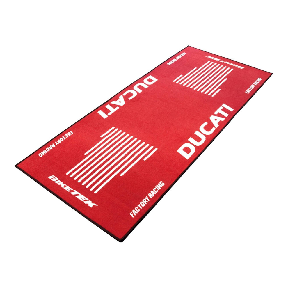 Biketek Garage Mat Series 3 Ducati Logo Workshop / Office (190 X 80Cm) Compat 5034862409539
