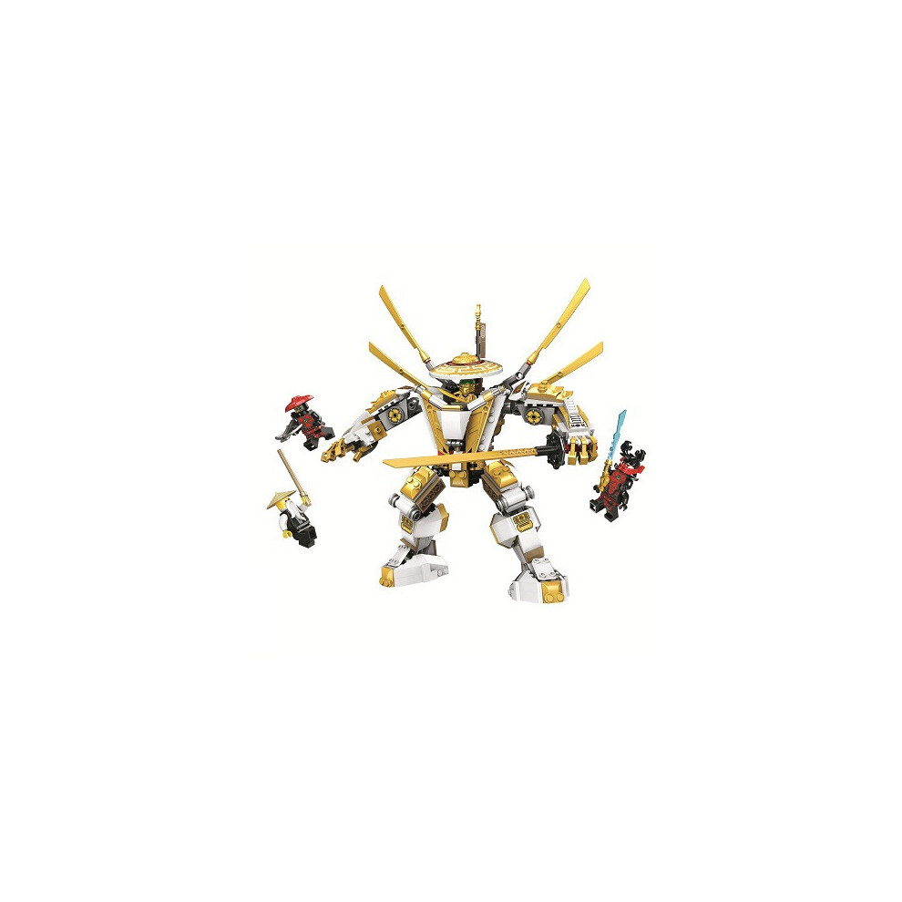 Golden Mech Action Figure with Lloy Ninja Building Set