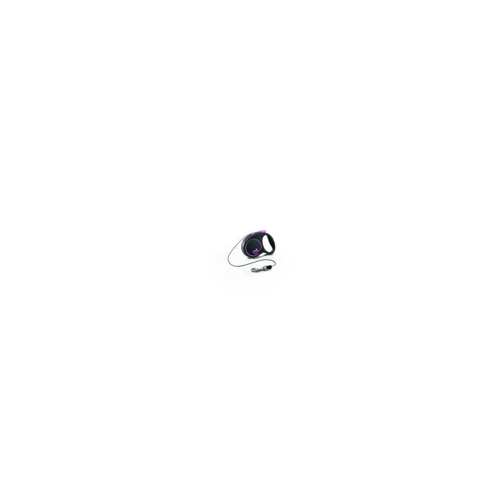 Flexi Design Cord Xs Pink 3M 1-8Kg (10Ft 1-18Lbs) Black