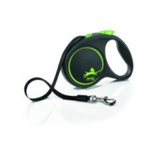 Laisse enrouleur - FLEXI - FU32T5-251-S-CG - 5m - Noir/Vert - Pour chiens jusqu'à 50kg