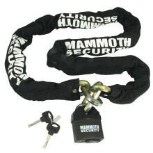 (1.8M) Mammoth Black 12mm Hexagon Motorcycle Chain & Lock