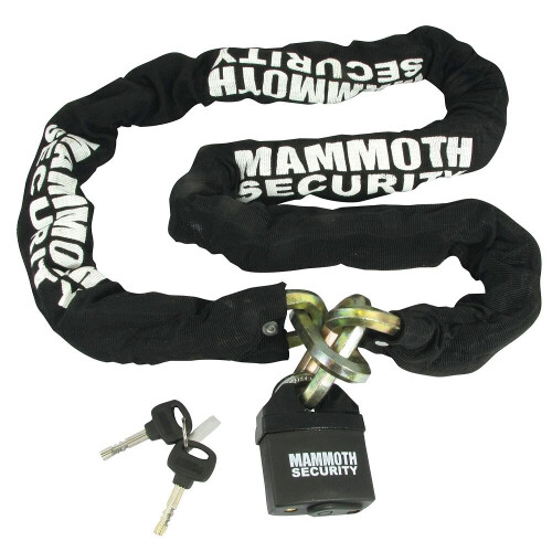 (1M) Mammoth Black 12mm Hexagon Motorcycle Chain & Lock