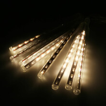 (Warm White, 00 Plug (220-240V)) 30CM LED Meteor Shower Falling Rain Drop Icicle Snow Hanging Lights Christmas Xmas Decor