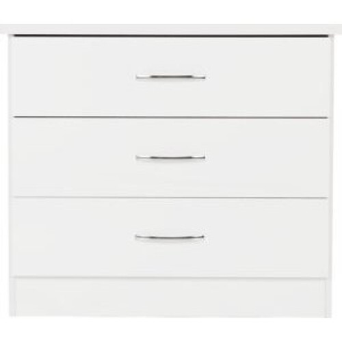 Seconique Nevada 3 Drawer Chest White Gloss 2