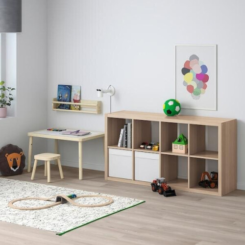 Kallax shelving unit white deals stained oak effect