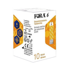 FORA 6 Total Cholesterol Strips - 10 Pack (For FORA 6 Connect Meter)