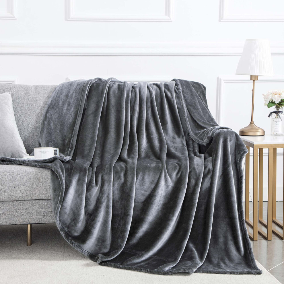 (Double) Grey-Heavy Weighted Luxury Mink Blanket UK Size