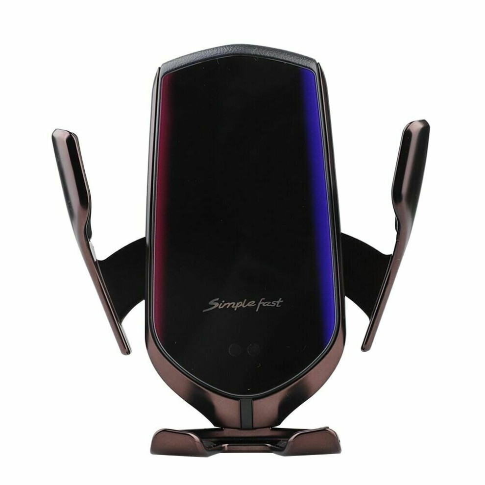 (Black) Smart Sensor Wireless Car Charger R2 Qi Fast Automatic Phone Holder Black 5056338519993