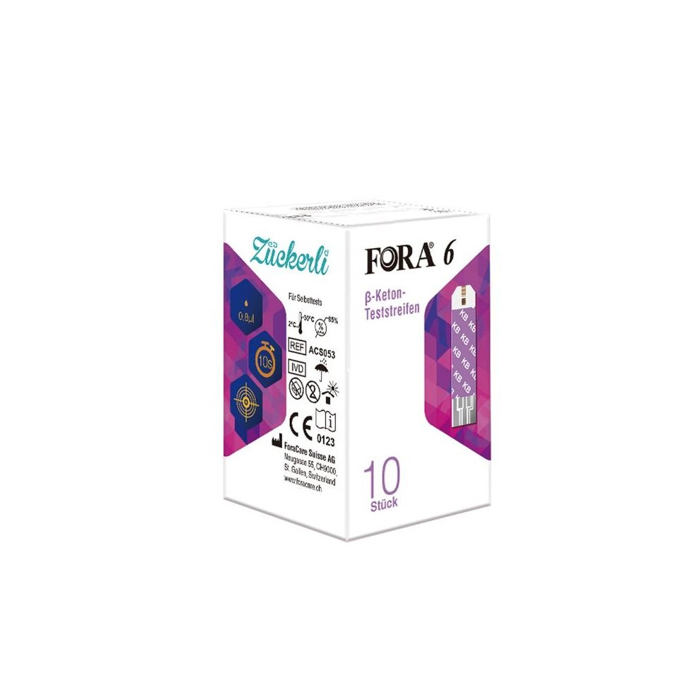 Fora 6 Ã-Ketone Replacement Test Strips X 10 For The
