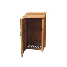(6ft, Rustic Brown) Wooden Log Store With Door - Standard Roof (L-99cm, H-126cm / 180cm, W-81cm)