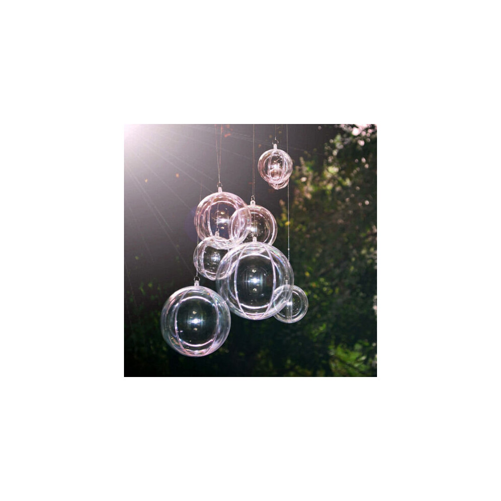 (8Cm) 10 Pcs Plastic Christmas Balls Baubles Sphere Fillable Xmas Tree Ornament Clear