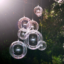 (9cm) 10 Pcs Clear Plastic Christmas Balls Baubles Sphere Fillable Xmas Tree Ornament